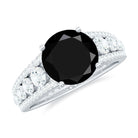 Rosec Jewels-2.75 CT August Birthstone Black Spinel Vintage Engagement Ring with Moissanites