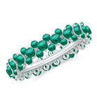 3 CT Prong Set Lab-Created Emerald Full Eternity Band Ring Lab Created Emerald - ( AAAA ) - Quality - Rosec Jewels