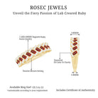 Baguette Created Ruby Braided Eternity Band Ring with Diamond Lab Created Ruby - ( AAAA ) - Quality - Rosec Jewels