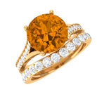 3.50 CT Wedding and Engagement Ring Set with Citrine and Moissanite Citrine - ( AAA ) - Quality - Rosec Jewels