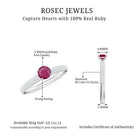 Natural Ruby Solitaire Ring with Diamond Side Stones Ruby - ( AAA ) - Quality - Rosec Jewels