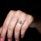 Diamond Floral Ring with Curved Shank Diamond - ( HI-SI ) - Color and Clarity - Rosec Jewels