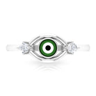 Simple Evil Eye Ring with Certified Moissanite Moissanite - ( D-VS1 ) - Color and Clarity - Rosec Jewels