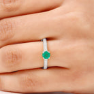 1 CT Classic Emerald and Diamond Ring Emerald - ( AAA ) - Quality - Rosec Jewels