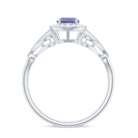 3/4 CT Tanzanite and Diamond Vintage Milgrain Ring Tanzanite - ( AAA ) - Quality - Rosec Jewels