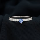 1.50 CT Heart Shaped Tanzanite Solitaire Ring with Diamond Tanzanite - ( AAA ) - Quality - Rosec Jewels