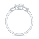 Princess Cut Moissanite Solitaire Ring in Spilt Shank Moissanite - ( D-VS1 ) - Color and Clarity - Rosec Jewels