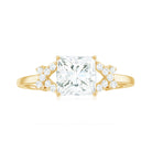 Princess Cut Moissanite Solitaire Ring in Spilt Shank Moissanite - ( D-VS1 ) - Color and Clarity - Rosec Jewels