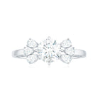 Rosec Jewels-Round Cut Moissanite Solitaire Engagement Ring with Trio
