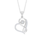 Moissanite Interlock Infinity Heart Pendant Necklace Moissanite - ( D-VS1 ) - Color and Clarity - Rosec Jewels