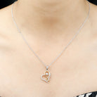 Moissanite Interlock Infinity Heart Pendant Necklace Moissanite - ( D-VS1 ) - Color and Clarity - Rosec Jewels