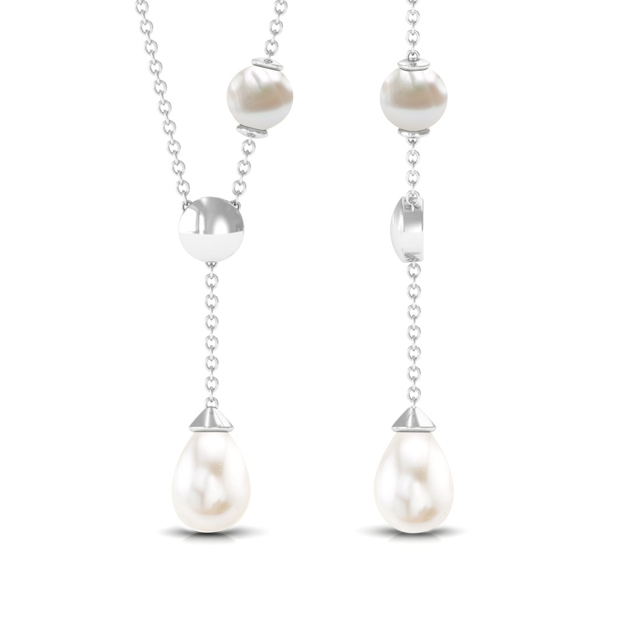 Minimal Freshwater Pearl Drop Pendant Necklace Freshwater Pearl - ( AAA ) - Quality - Rosec Jewels