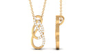 Real Diamond Gold Interlock Infinity Pendant Necklace Diamond - ( HI-SI ) - Color and Clarity - Rosec Jewels