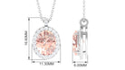 Oval Morganite Pendant Necklace With Diamond Accent Morganite - ( AAA ) - Quality - Rosec Jewels