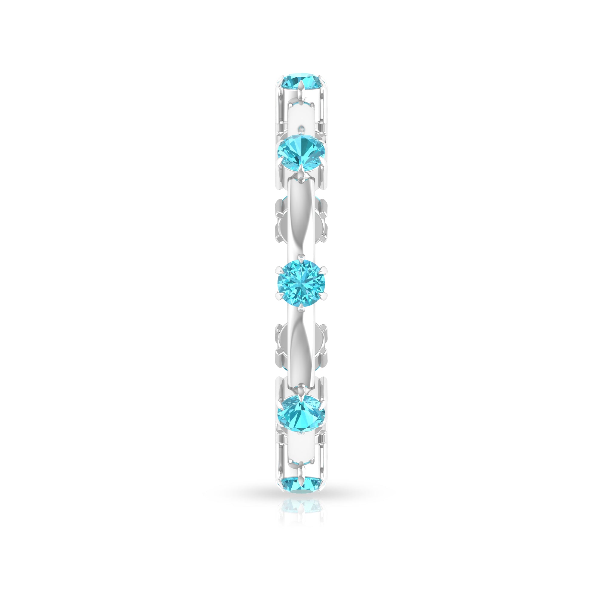 3/4 CT Claw Set Swiss Blue Topaz Stackable Ring Swiss Blue Topaz - ( AAA ) - Quality - Rosec Jewels