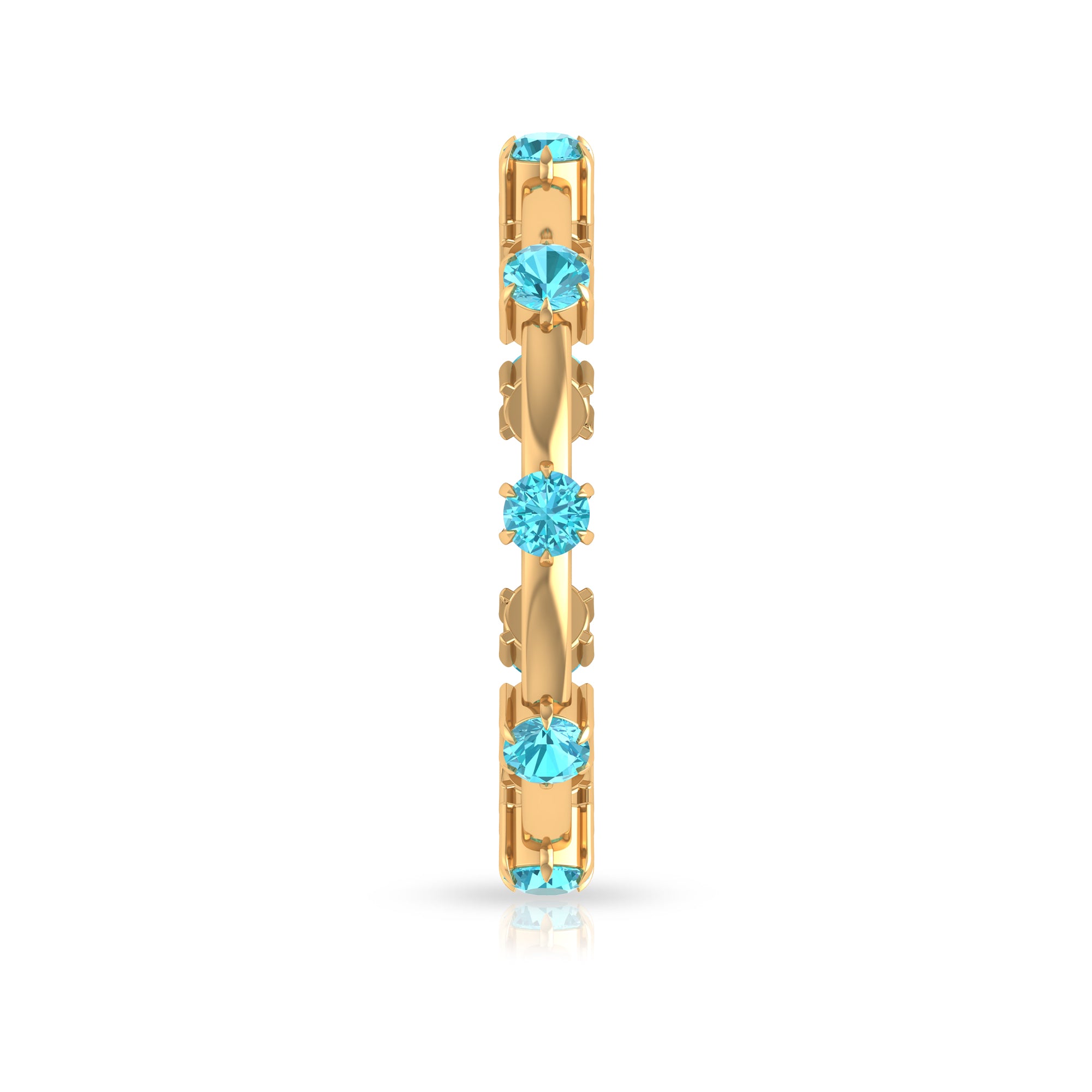 3/4 CT Claw Set Swiss Blue Topaz Stackable Ring Swiss Blue Topaz - ( AAA ) - Quality - Rosec Jewels