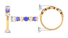 Natural Tanzanite Half Eternity Ring Tanzanite - ( AAA ) - Quality - Rosec Jewels