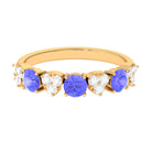 Natural Tanzanite Half Eternity Ring Tanzanite - ( AAA ) - Quality - Rosec Jewels