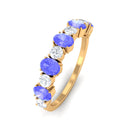 Genuine Tanzanite Stackable Half Eternity Ring Tanzanite - ( AAA ) - Quality - Rosec Jewels