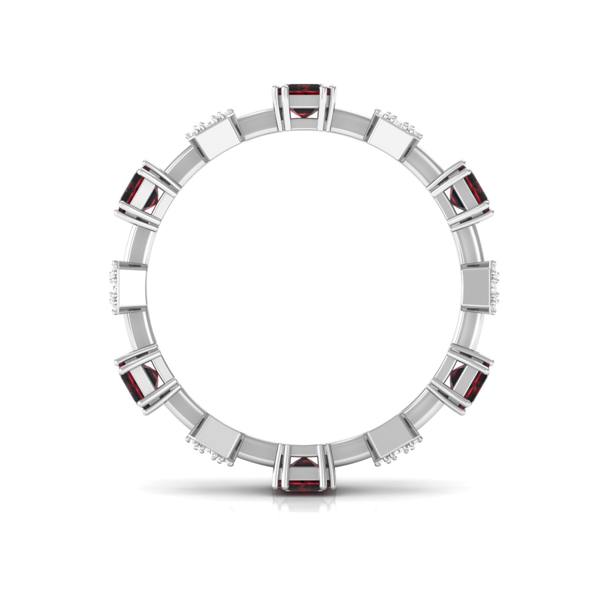 1.75 CT Garnet Designer Eternity Band with Diamond Garnet - ( AAA ) - Quality - Rosec Jewels