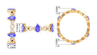 2 CT Tanzanite and Diamond Full Eternity Ring with Crossover Shank Tanzanite - ( AAA ) - Quality - Rosec Jewels