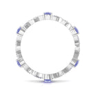 2 CT Tanzanite and Diamond Full Eternity Ring with Crossover Shank Tanzanite - ( AAA ) - Quality - Rosec Jewels