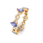 2 CT Tanzanite and Diamond Full Eternity Ring with Crossover Shank Tanzanite - ( AAA ) - Quality - Rosec Jewels