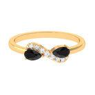 1/2 CT Black Diamond and Diamond Infinity Promise Ring Black Diamond - ( AAA ) - Quality - Rosec Jewels