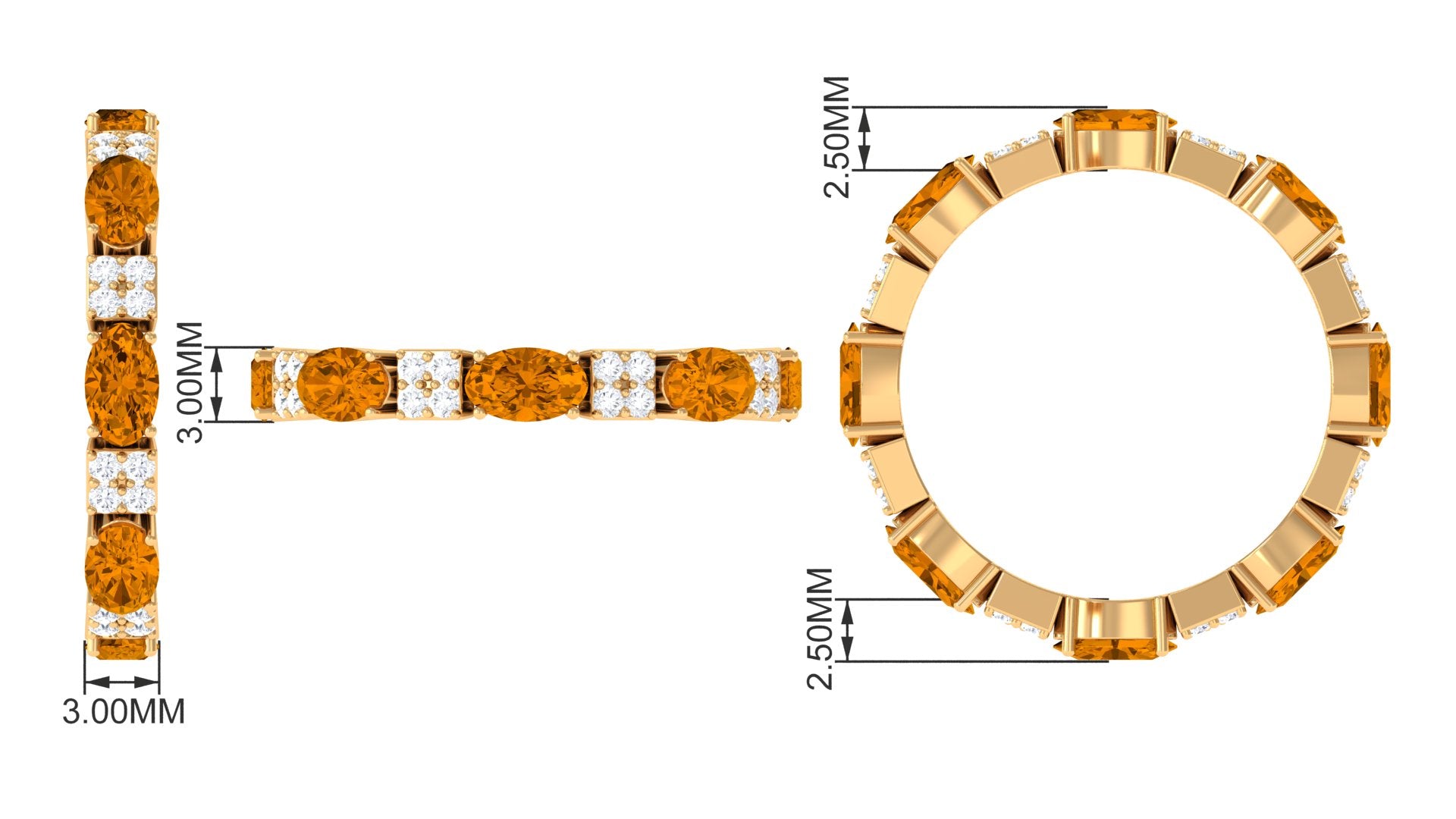 Alternate Citrine and Diamond Eternity Ring Citrine - ( AAA ) - Quality - Rosec Jewels