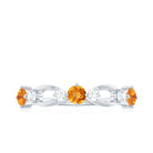 Citrine and Diamond Minimal Promise Eternity Ring Citrine - ( AAA ) - Quality - Rosec Jewels