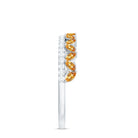 Citrine and Diamond Crown Style Half Eternity Ring Citrine - ( AAA ) - Quality - Rosec Jewels