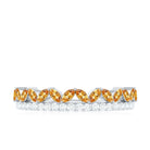 Citrine and Diamond Crown Style Half Eternity Ring Citrine - ( AAA ) - Quality - Rosec Jewels