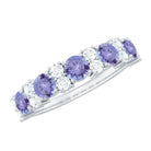 Tanzanite Wedding Anniversary Half Eternity Ring Tanzanite - ( AAA ) - Quality - Rosec Jewels