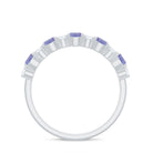 Tanzanite Wedding Anniversary Half Eternity Ring Tanzanite - ( AAA ) - Quality - Rosec Jewels