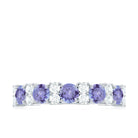 Tanzanite Wedding Anniversary Half Eternity Ring Tanzanite - ( AAA ) - Quality - Rosec Jewels