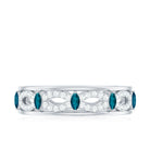 London Blue Topaz and Diamond Infinity Band Ring London Blue Topaz - ( AAA ) - Quality - Rosec Jewels