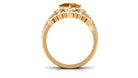 2.25 CT Citrine and Moissanite Statement Wedding Ring Set Citrine - ( AAA ) - Quality - Rosec Jewels