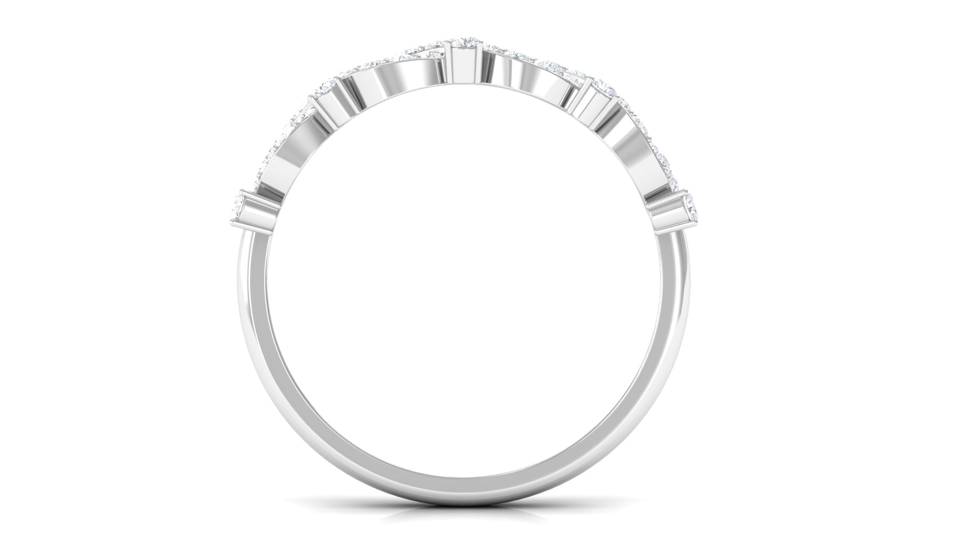 3/4 CT Designer Diamond Twisted Half Eternity Ring Diamond - ( HI-SI ) - Color and Clarity - Rosec Jewels