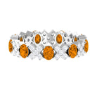 2.50 CT Real Citrine and Moissanite Designer Eternity Band Ring Citrine - ( AAA ) - Quality - Rosec Jewels