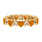 Natural Citrine and Diamond Heart Eternity Band Ring Citrine - ( AAA ) - Quality - Rosec Jewels