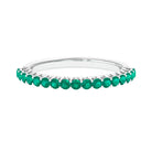 1 CT Round Shape Emerald Semi Eternity Ring with Diamond Accent Emerald - ( AAA ) - Quality - Rosec Jewels