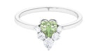 1 CT Heart Shape Green Sapphire Promise Ring with Moissanite Green Sapphire - ( AAA ) - Quality - Rosec Jewels