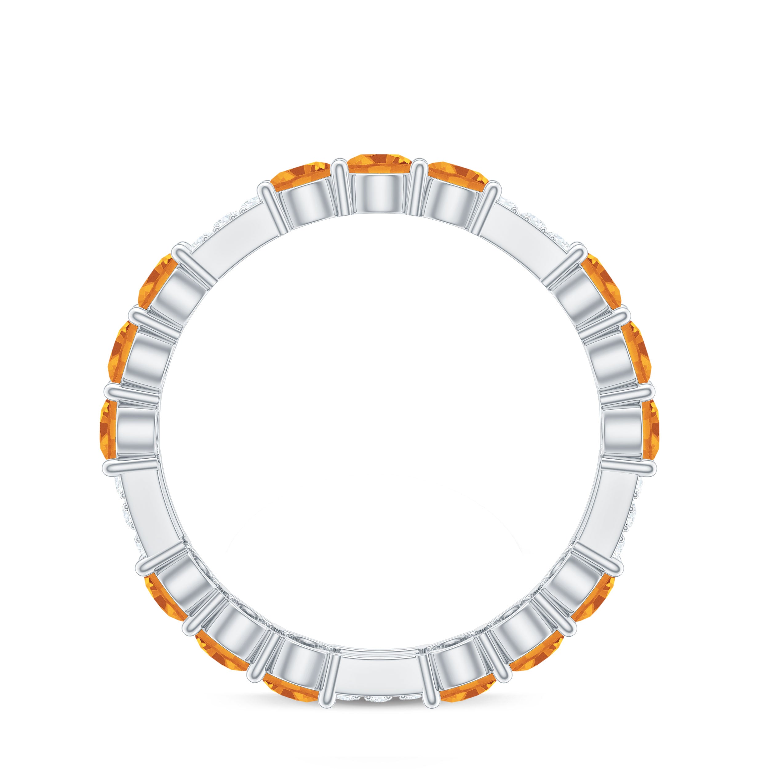 Citrine and Diamond Designer Full Eternity Ring Citrine - ( AAA ) - Quality - Rosec Jewels