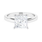 3.25 CT Moissanite Princess Cut Solitaire Band Ring Moissanite - ( D-VS1 ) - Color and Clarity - Rosec Jewels