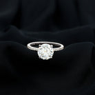 Round Moissanite Solitaire Engagement Ring with Side Stones Moissanite - ( D-VS1 ) - Color and Clarity - Rosec Jewels